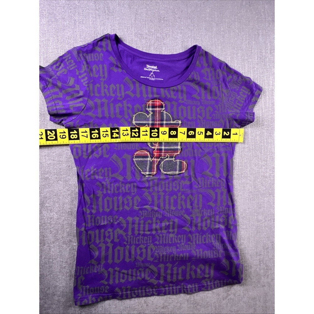 Disneyland Resort Walt Disney World Plaid Mickey Mouse Purple T-Shirt Womens LRG - Picture 5 of 8